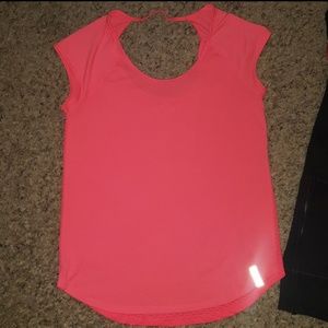Under Armour coral colored shirt